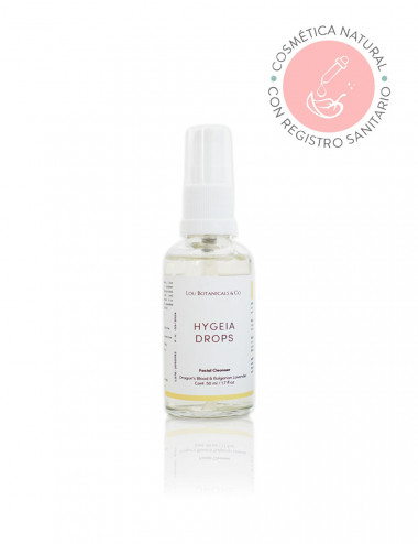 Gel de limpieza facial natural y organico Hygeia Drops jabon liquido para piel delicada